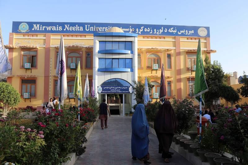 Afghan students at Mirwais Neeka University in Kandahar. EPA