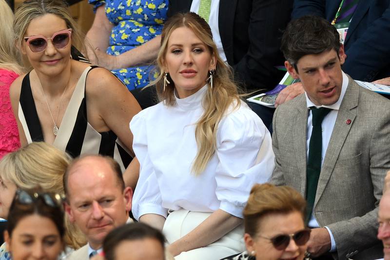 British singer Ellie Goulding attends the women's singles final tennis match between Elena Rybakina and Ons Jabeur at Wimbledon. AFP