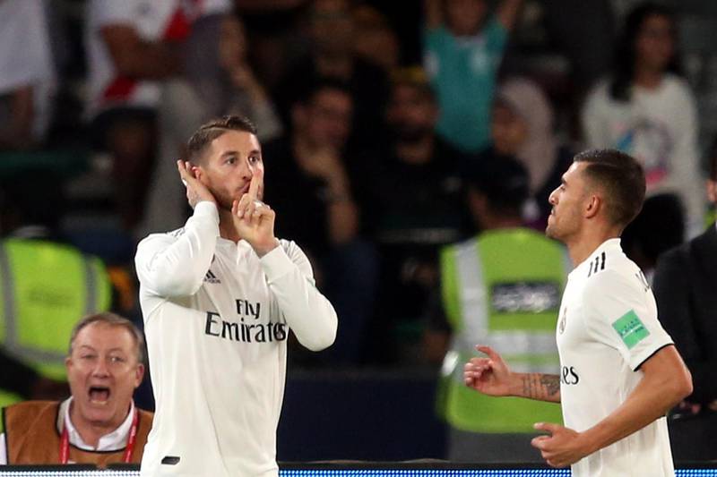 10. Ramos the panto villain. The tournament coincides with pantomime season, and Sergio Ramos was jeered as frequently in the 2018 final as the most odious of villains. The Zayed Sports City Stadium crowd should have been shouting “he’s behind you” to the Al Ain defence in the second half, as the Madrid captain rose to settle the game in his side’s favour. EPA