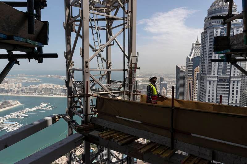 The Ciel hotel being built at Dubai Marina will be the world's tallest on completion, developers say. All photos: Antonie Robertson / The National