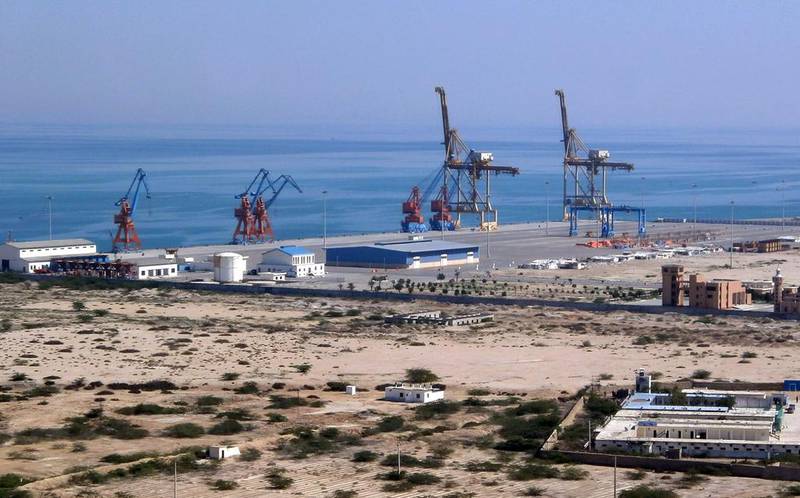 The construction site at Gwadar port in the Arabian Sea. An LNG terminal at Gwadar port would have the capacity to handle up to 1 billion cubic feet per day of the fuel. Behram Baloch / AFP