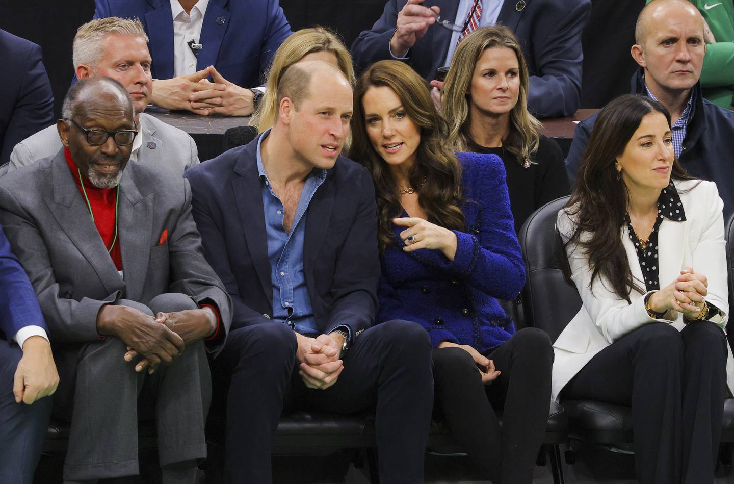 Prince William and wife Kate take in an NBA game between the Boston Celtics and the Miami Heat. AP