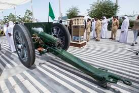 The historic French cannon on display at Expo City Dubai on Monday. Ruel Pableo / The National