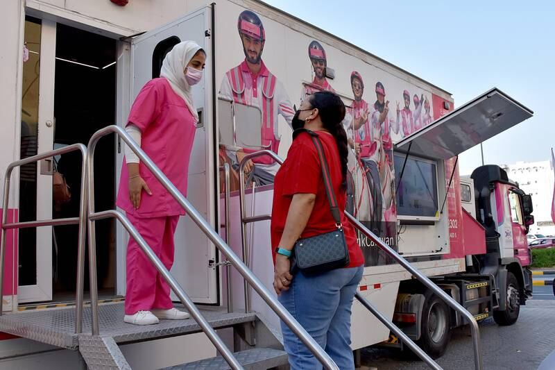 Sharjah’s breast cancer awareness campaign - known as the Pink Caravan - offers free consultations, mammograms and ultrasound screenings across the UAE. Friends of Cancer Patients in Sharjah.