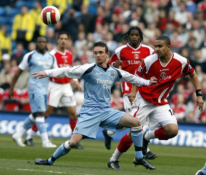 Manchester City's Stephen Ireland (L) Another of City's bright young hopes who excelled in that 2008-09 season, combining particularly well with Robinho. Squeezed out as new signings came in and moved to Villa in 2010. Spent the last four seasons at Stoke but was released in the summer. AFP PHOTO 
