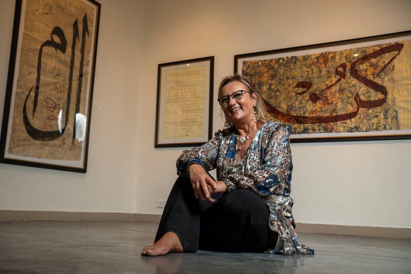 Antonella Leoni is an Italian artist living in Cairo who specialises in Islamic calligraphy. Photo: Obaid Al Budoor