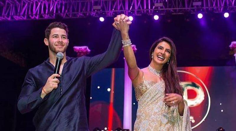 Nick Jonas and Priyanka Chopra at their sangeet ceremony. Photo: Instagram/Priyanka Chopra 