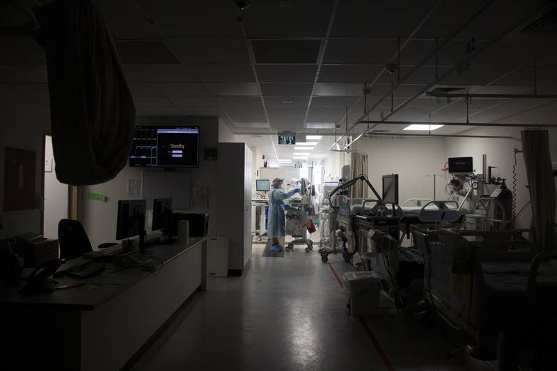A coronavirus ward at Shaare Zedek Medical Centre in Jerusalem. Photo: AP
