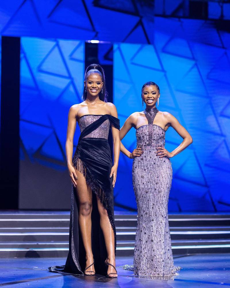 The top two contestants at Miss Universe South Africa 2022. Ayanda Thabethe from Maritzburg, KwaZulu-Natal was the runner-up on the night.
