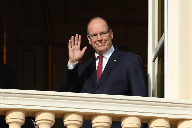 FILE: 19 MARCH, 2020: Prince Albert of Monaco has tested positive for coronavirus (COVID-19) on March 19, 2020 in Monte Carlo, Monaco. MONACO, MONACO - JANUARY 27: Prince Albert II of Monaco greets the crowd from the palace balcony during the Sainte Devote Ceremony. Sainte devote is the patron saint of The Principality Of Monaco and France's Mediterranean Corsica island. on January 27, 2020 in Monaco, Monaco. (Photo by Pascal Le Segretain/Getty Images)