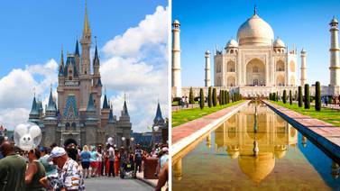 Two of the world's most Googled places: Disney Land and the Taj Mahal. 
