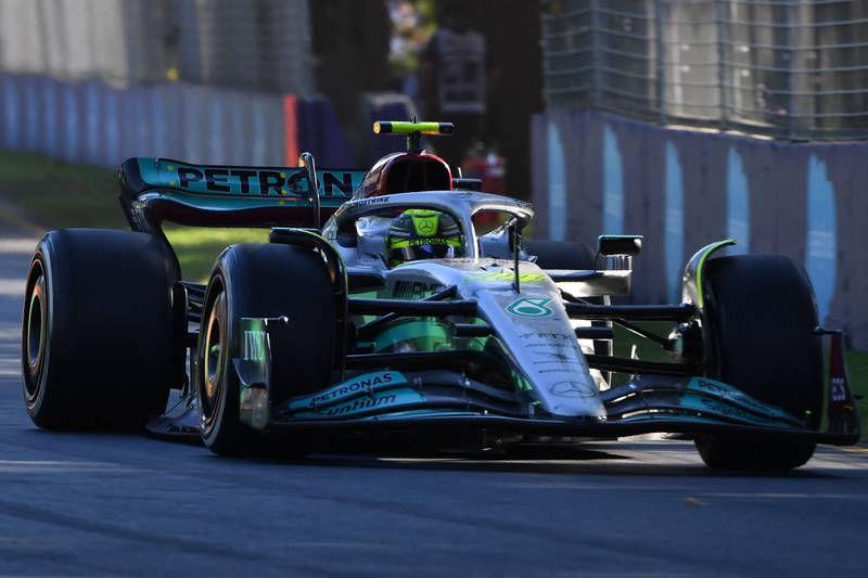 Mercedes driver Lewis Hamilton drives during the 2022 Formula One Australian Grand Prix. AFP