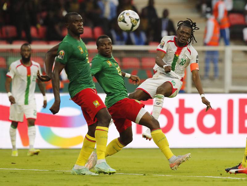 Burkina Faso's Bertrand Traore shoots at goal. Reuters
