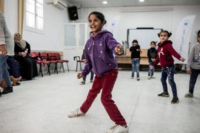 STRICTLY NO USE BEFORE 05:00 GMT (09:00 UAE) 18 JUNE 2020Six-year-old Syrian refugee, Sondes Younes, takes part in an interactive theatre activity run by UNHCR partner, the Arab Institute for Human Rights (IADH), with Tunisian and other refugee children from the Dar Saïda neighbourhood of Tunis. ; Once a month, the IADH organises activities for children aged between six and 15. The games and theatre workshops help the children meet, get to know each other and accept diversity in their community. Tunisia pursues an open-door policy for those fleeing neighbouring countries in fear of violence and persecution. Refugees and asylum-seekers can access public health services and education, with UNHCR’s support, as well as child protection social services – although resources are a constraint. New arrivals to in Tunisia happen in the context of mixed population movements from neighbouring countries and from sub-Saharan Africa through regular and irregular entry points by air, land, sea or via sea rescues and interceptions. Half of the 3,000 refugees and asylum-seekers currently hosted in Tunisia come from Syria.