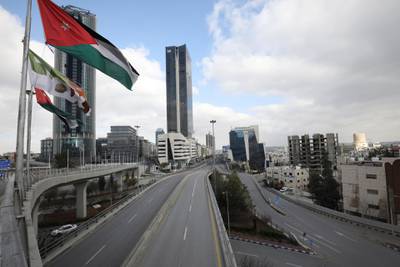 The streets of the Jordanian Capital are seen empty during the second day of a nationwide curfew. Reuters