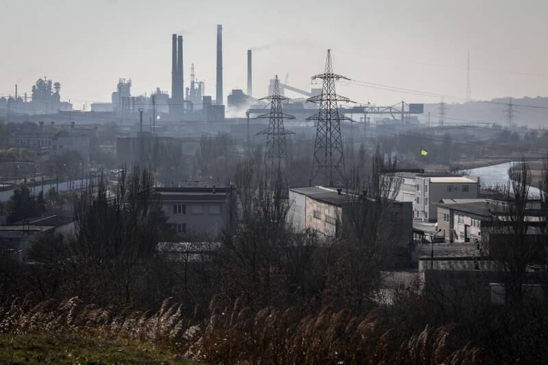 A general view of the Azovstal plant in Mariupol, in October 2021 (issued 21 April 2022).  Russian President Vladimir Putin on April 21, 2022 ordered his defence minister to blockade the plant where a number of Ukrainian fighters are holding out.  EPA