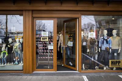 An open clothes shop in Klazienaveen, The Netherlands. Shop owners have decided to open up their shops in a protest against the coronavirus measures. EPA