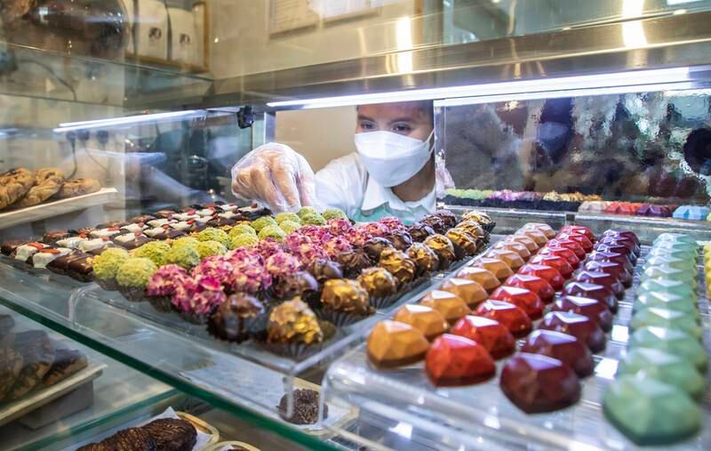 Truffles and other chocolate confectionaries are seen at the Co Chocola cafe and factory in Warsan, Dubai. All photos: Leslie Pableo / The National