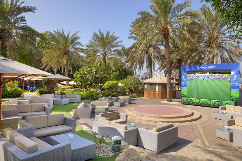 The Beach Stadium at Hilton Dubai Jumeirah is a 1,600-square-metre football fan zone. Photo: Hilton