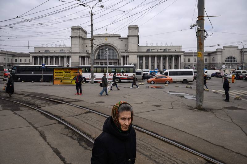 The main station in Dnipro, central Ukraine, where a city official said the remains of more than 1,500 Russian soldiers were being kept in its morgues. AFP