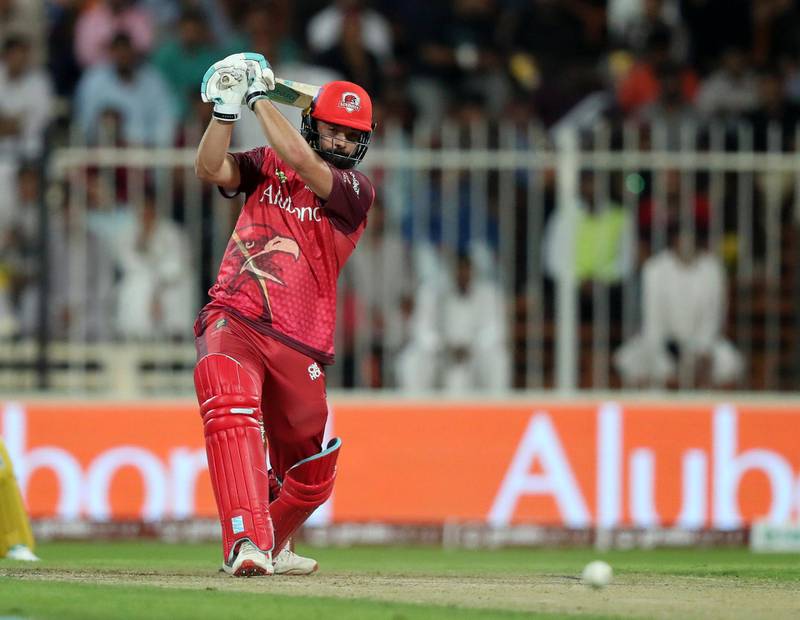 Sharjah, United Arab Emirates - November 22, 2018: Sindhis' Anton Devcich bats during the game between Kerala Knights and Sindhis in the T10 league. Thursday the 22nd of November 2018 at Sharjah cricket stadium, Sharjah. Chris Whiteoak / The National
