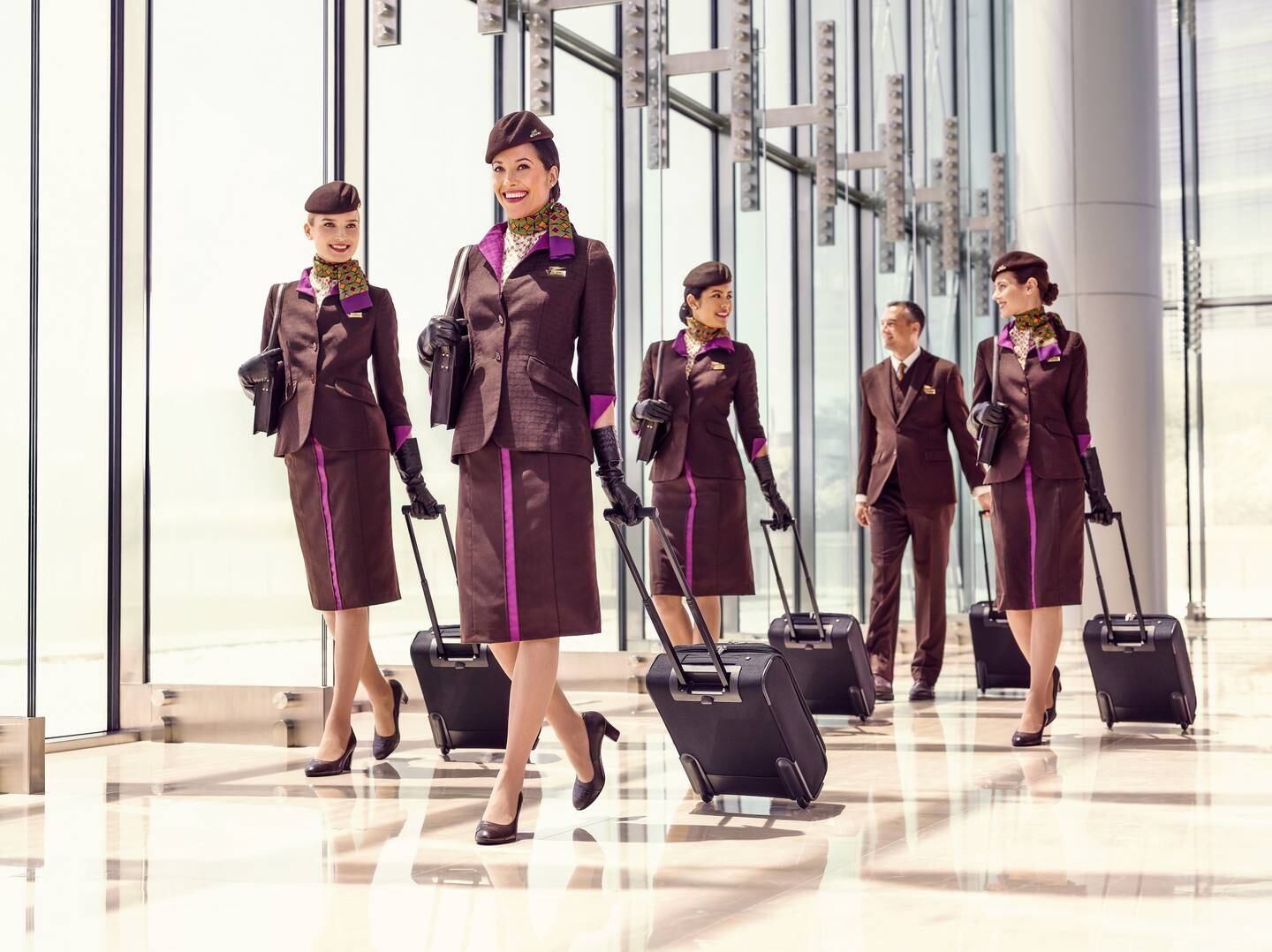 Cabin crew and ground crew at Etihad Airways are undergoing training to be able to identify and support family travel needs. Photo: Etihad