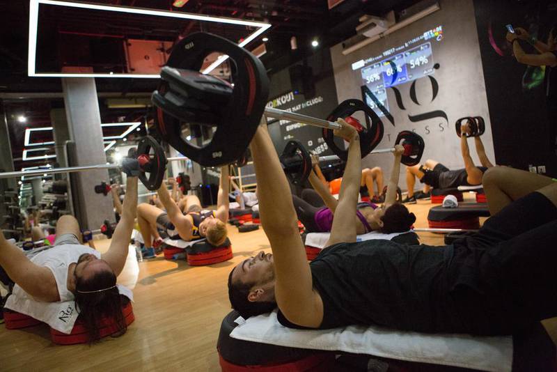 The NRG Fitness centre in Dubai Marina now holds online classes. Courtesy NRG Fitness