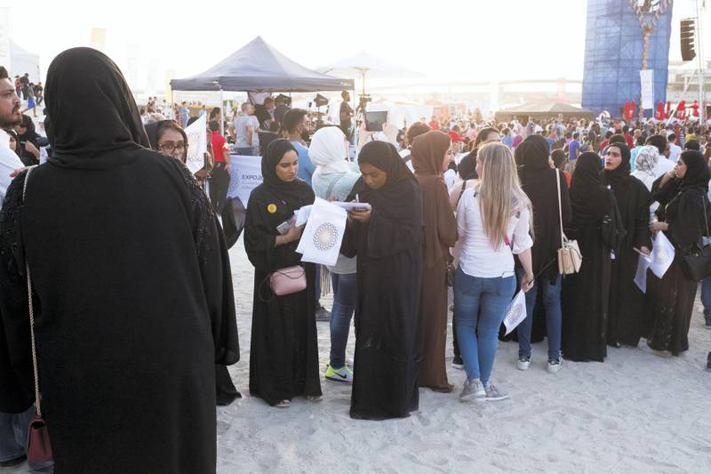 20.11.17. An event in JBR Dubai in preparation for Expo2020. Starting at 4.30 and running until 8.30Pm the event puts on a variety of performances and entertainment.  Anna Nielsen For The National.