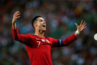 Soccer Football - Euro 2020 Qualifier - Group B - Portugal v Luxembourg - Estadio Jose Alvalade, Lisbon, Portugal - October 11, 2019 Portugal's Cristiano Ronaldo reacts REUTERS/Rafael Marchante TPX IMAGES OF THE DAY