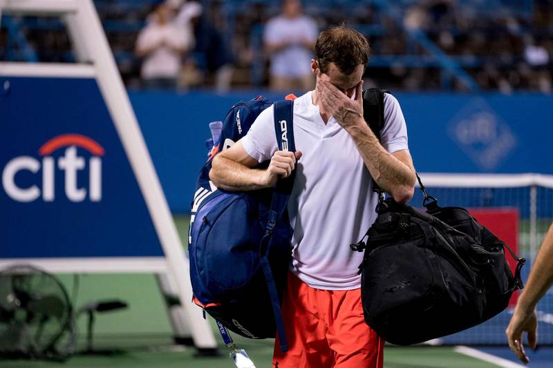 Murray steps off the court after defeating Marius Copil during the Citi Open tennis tournament in Washington in 2018. AP Photo