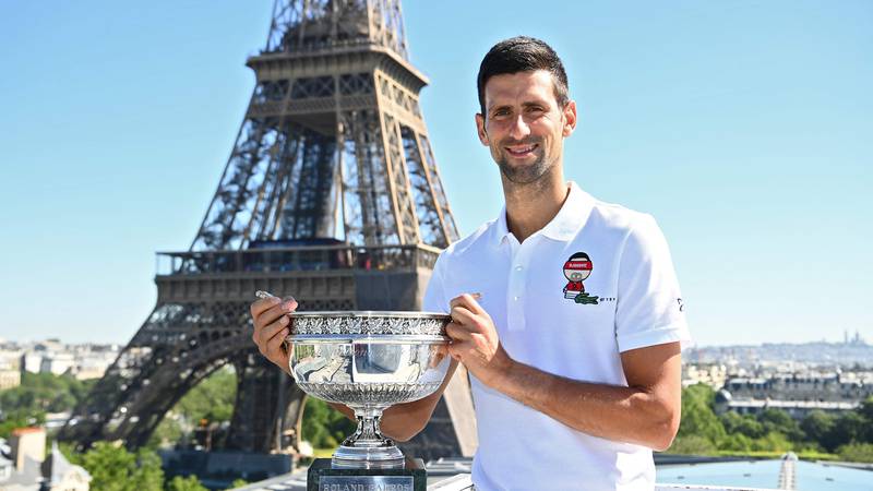An image that illustrates this article Djokovic bid for 21 Grand Slams under threat as French Open vaccine rules tighten