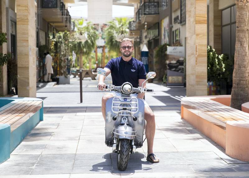 DUBAI, UNITED ARAB EMIRATES. 23 JULY 2020. Adam Ridgway, CEO of electric vehicle company One Moto (Photo: Reem Mohammed/The National)Reporter:Section: