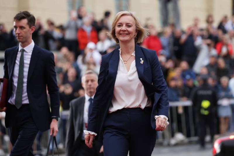 British Prime Minister Liz Truss arrives for the first day of the inaugural gathering in the Czech capital. Getty Images