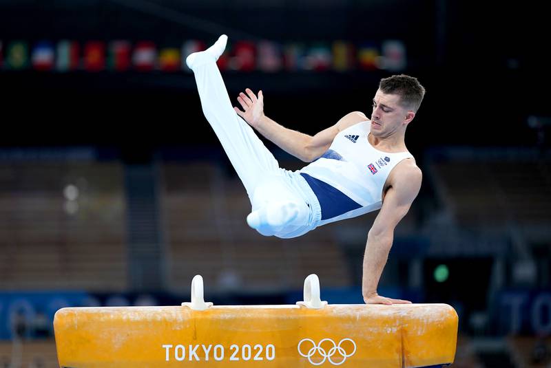 Great Britain's Max Whitlock wins the men's pommel horse.