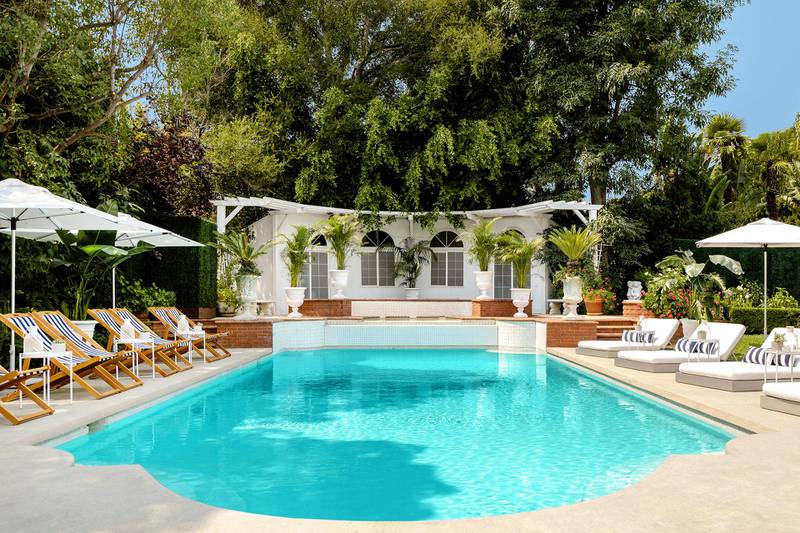 Guests at the mansion can relax poolside. Courtesy Airbnb