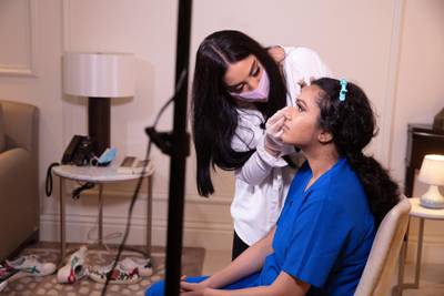 Make-up artist Arwa Beig gave free makeovers to healthcare workers who have been at the forefront of the battle against the coronavirus in the UAE. Supplied