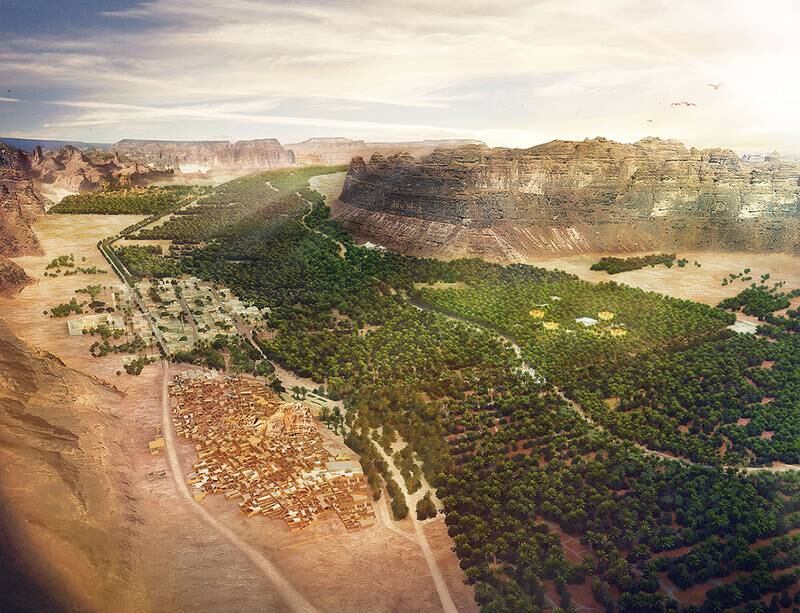 Saudi Arabia's Royal Commission for AlUla is comprehensively regenerating the area as a leading global destination for cultural and natural heritage. One of the centrepieces by 2035 will be the Cultural Oasis, shown here. Photo: Royal Commission for AlUla