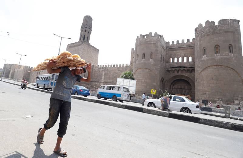 Bread for sale in front of Bab al-Futuh, a 1,000-year-old gate at the northern entrance to the city. Reuters