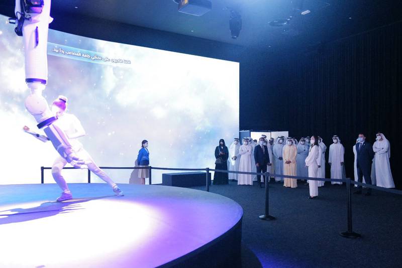 Sheikh Mohammed visited the Kazakhstan pavilion at Expo 2020.