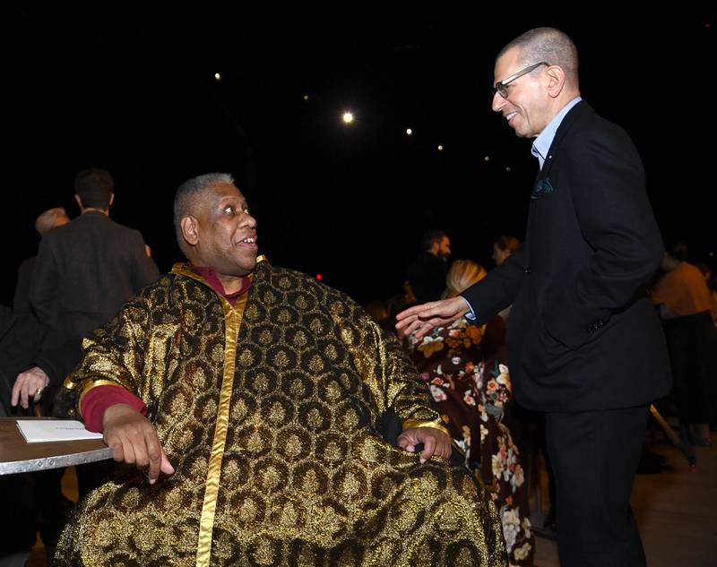 Andre Leon Talley and Jonathan Newhouse attend the Marc Jacobs fall 2020 runway show during New York Fashion Week on February 12, 2020. AFP