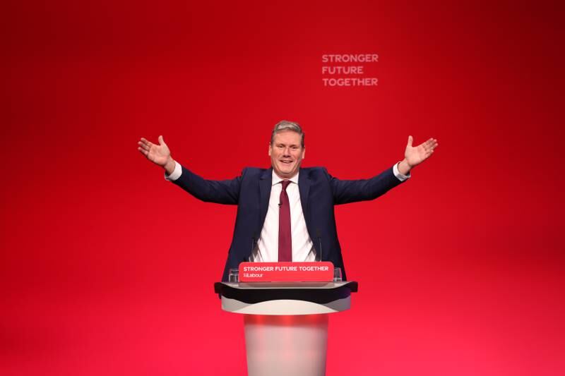 Keir Starmer makes his keynote speech to the Labour Conference in Brighton. Getty Images