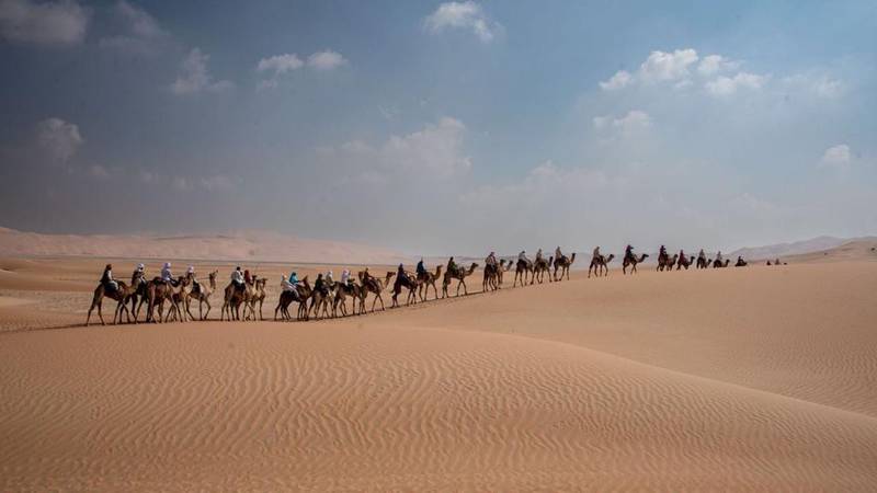 The camel riders began their trek on December 18 in Abu Dhabi.
