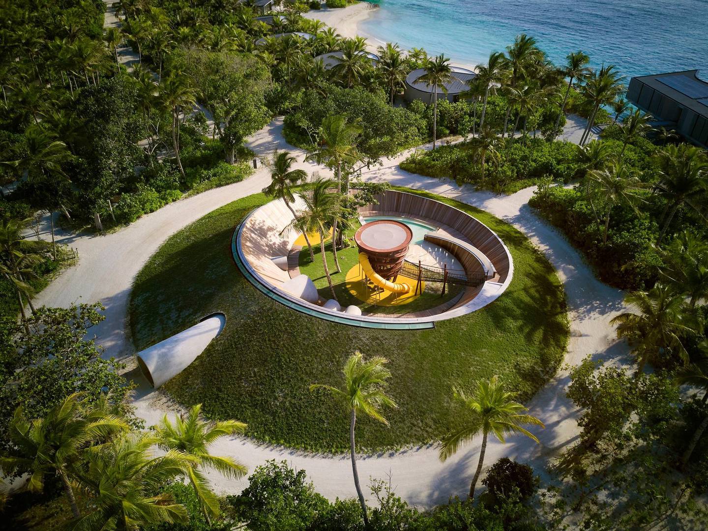 The Ritz-Carlton, Fari Islands has a minimalist design inspired by the swirling waters of the Indian Ocean. Courtesy Ritz-Carlton / Marriott