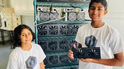 Siblings Ishaan and Aanya Thakur are working to create their own cryptocurrency, the Flifer Coin, and plan to launch it later this year. Photo: Courtesy Manish Raj