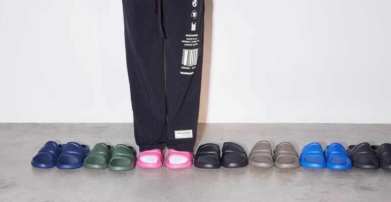 The Giving Movement has launched a new footwear line that consists of slides made from a new material derived from sugarcane. All photos: The Giving Movement