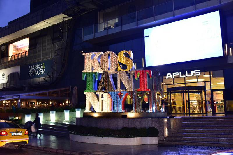 Ahmet Gunestekin's sculpture Kostantiniyye on display outside the A-Plus shopping mall in Istanbul on opening night, Dec 22. The sculpture had to be dismantled the next day in the face of arson threats against the shopping centre. Photo courtesy of Ahmet Gunestekin