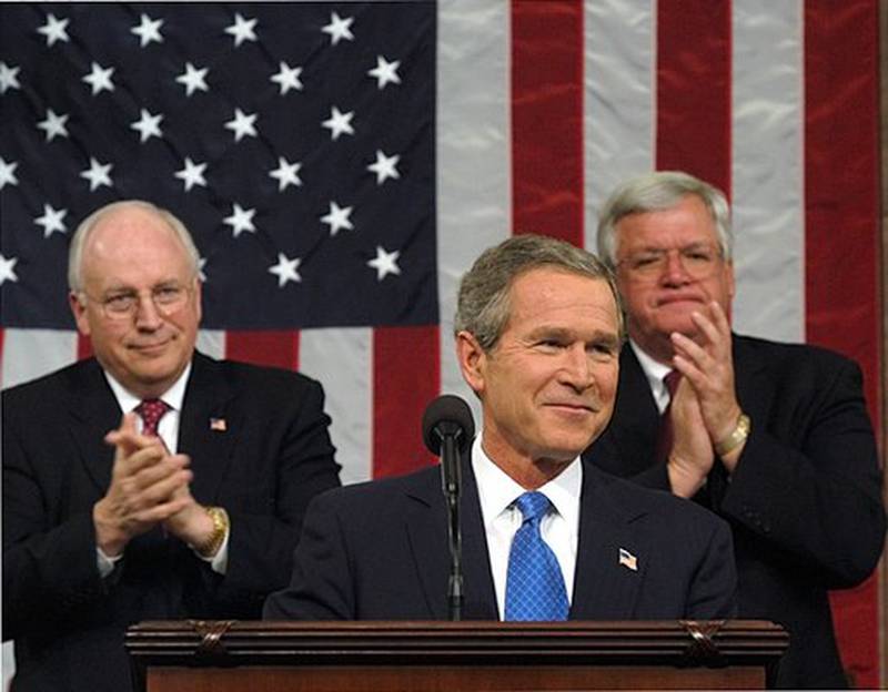 President George W Bush delivers the 2003 State of the Union address. Photo: National Archives