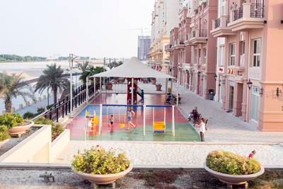 DUBAI, UNITED ARAB EMIRATES, OCTOBER 23, 2016. 
A playground outside Canal View apartments at Dubai Sports City.
Photo: Reem Mohammed (Reporter: Amanda Tomlinson / Section: WK) Job ID 58958 *** Local Caption ***  RM_20161023_DSC_009.JPG