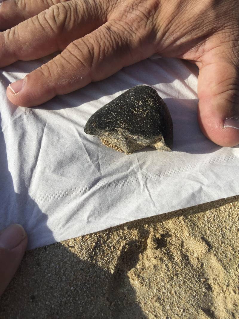 What was thought to be a meteorite found near Al Raha Beach though further testing indicated it was another substance. International Astronomical Center