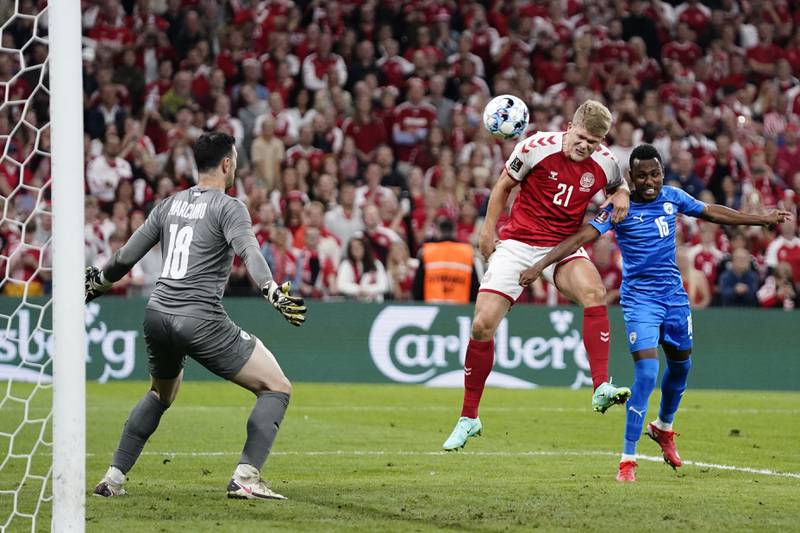 September 7, 2021. Denmark 5 (Poulsen 28', Kjaer 31', Skov Olsen 41', Delaney 58', Cornelius 90'+1) Israel 0: A man-of-the-match display from Mikkel Damsgaard helped Denmark make it six wins out of six and take them seven-points clear of second-placed Scotland. AFP